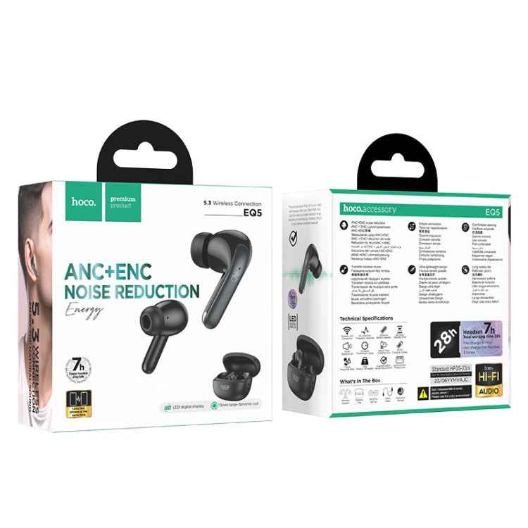 hoco EQ5 True Wireless ANC+ENC Dual Noise Reduction Bluetooth Earphone