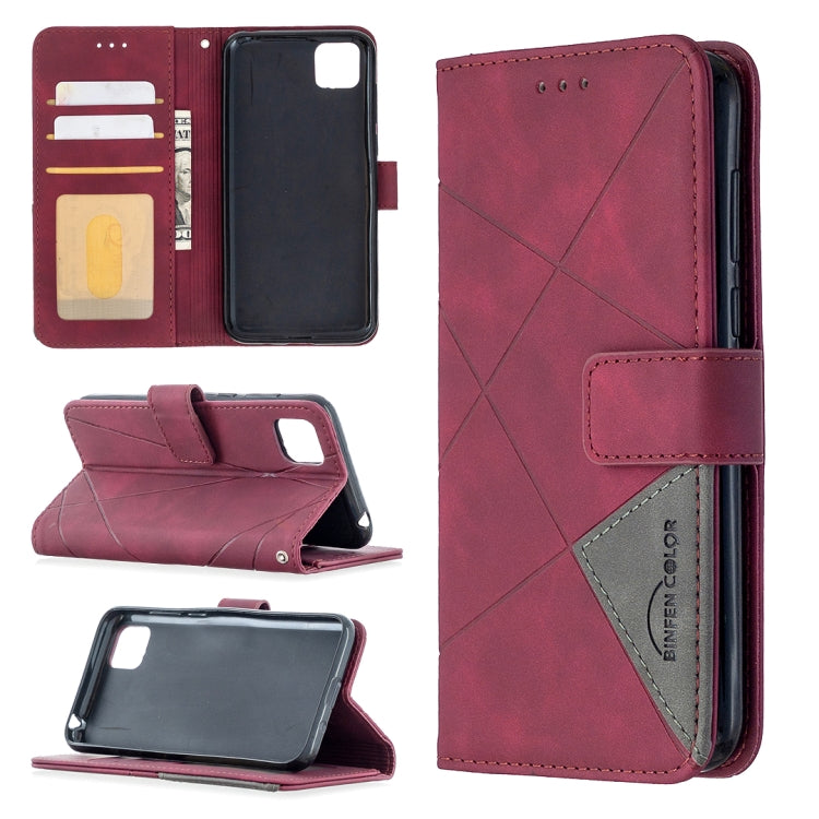 Rhombus Texture Magnetic Buckle Horizontal Flip Leather Case with Holder & Card Slots & Wallet & Photo Frame, For iPhone 11, For Huawei Y5p, For Samsung Galaxy A51
