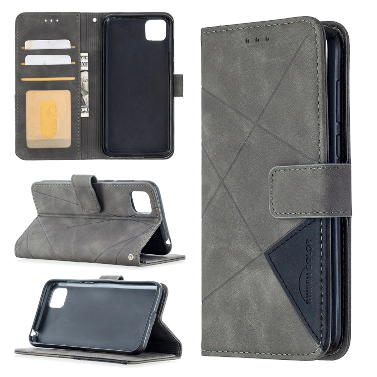 Rhombus Texture Magnetic Buckle Horizontal Flip Leather Case with Holder & Card Slots & Wallet & Photo Frame, For iPhone 11, For Huawei Y5p, For Samsung Galaxy A51
