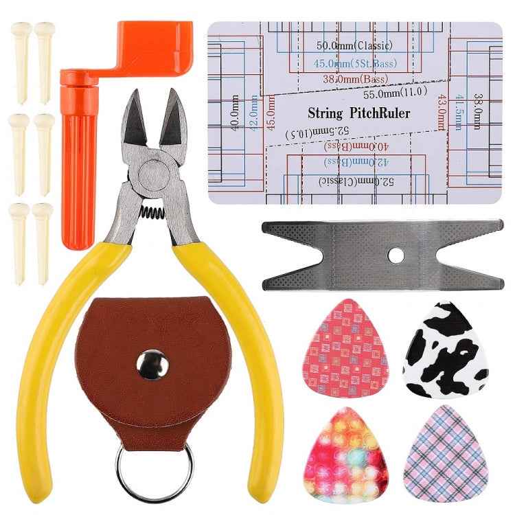 Guitar Repair Tool Set, File Wrench, Chord Cut And Winder, Frets Polishing