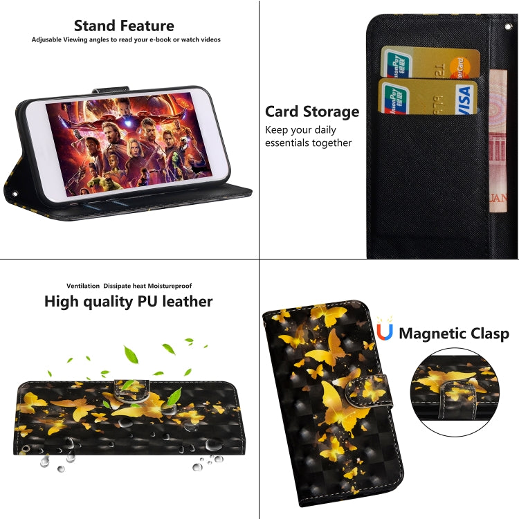 3D Painting Pattern Horizontal Flip TPU + PU Leather Case with Holder & Card Slots & Wallet & Lanyard, For iPhone 11 Pro Max, For iPhone 11 Pro, For iPhone 11, For iPhone SE 2022 / SE 2020 / 8 / 7