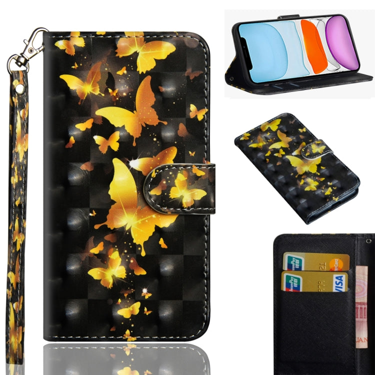 3D Painting Pattern Horizontal Flip TPU + PU Leather Case with Holder & Card Slots & Wallet & Lanyard, For iPhone 11 Pro Max, For iPhone 11 Pro, For iPhone 11, For iPhone SE 2022 / SE 2020 / 8 / 7