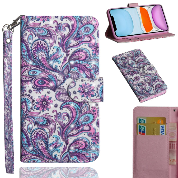 3D Painting Pattern Horizontal Flip TPU + PU Leather Case with Holder & Card Slots & Wallet & Lanyard, For iPhone 11 Pro Max, For iPhone 11 Pro, For iPhone 11, For iPhone SE 2022 / SE 2020 / 8 / 7