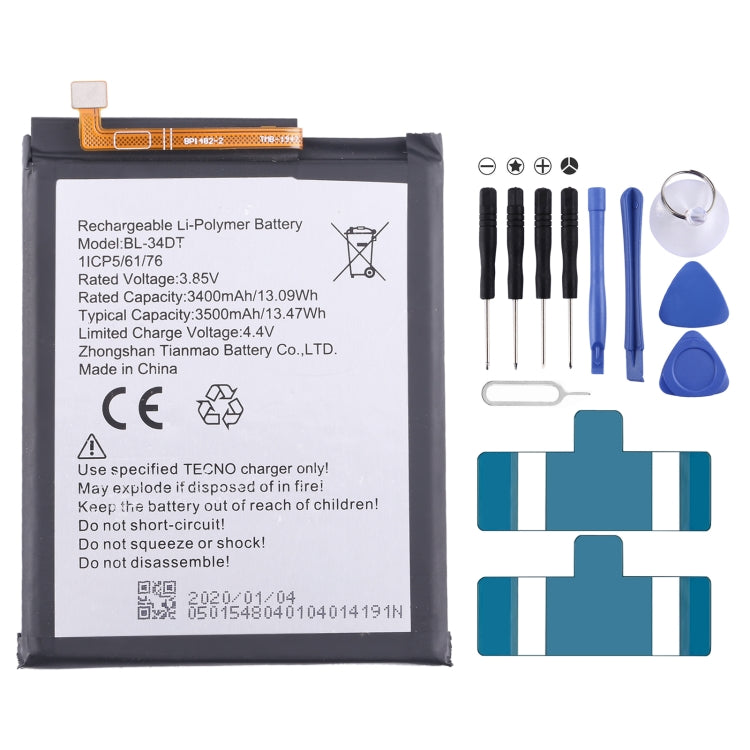 Remplacement de batterie, pour Tecno Camon 17 Pro / Camon 18P, pour Tecno Pova 2 LE7, pour Tecno Camon 17 CG6 CG7, pour Tecno Spark 7 / Spark 7T, pour Tecno Spark 6 Air / Pouvoir 4 Pro, pour Tecno Spark 6 / Camon 16, pour Tecno Pop 4 / Camon 15 ...