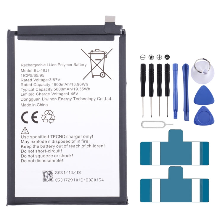 Remplacement de batterie, pour Tecno Camon 17 Pro / Camon 18P, pour Tecno Pova 2 LE7, pour Tecno Camon 17 CG6 CG7, pour Tecno Spark 7 / Spark 7T, pour Tecno Spark 6 Air / Pouvoir 4 Pro, pour Tecno Spark 6 / Camon 16, pour Tecno Pop 4 / Camon 15 ...