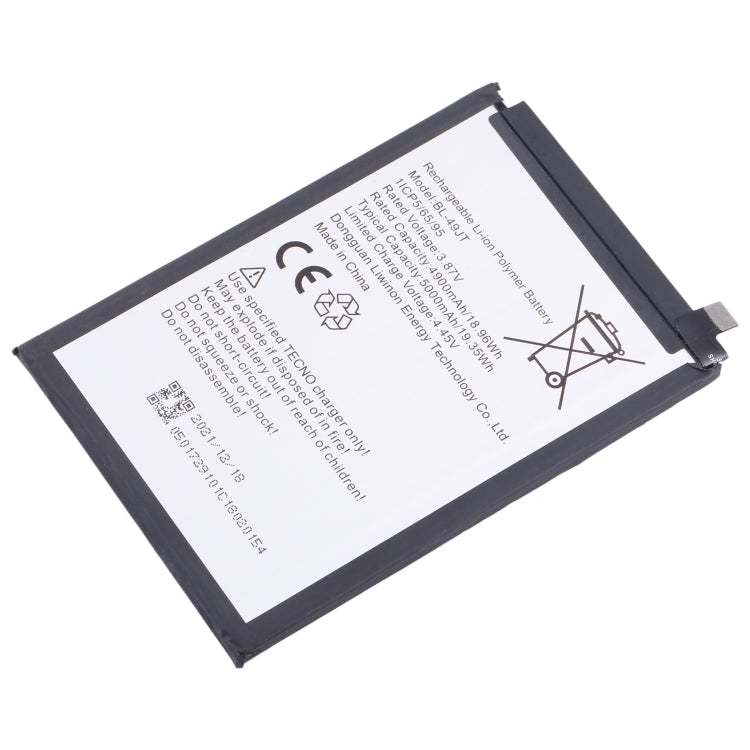 Remplacement de batterie, pour Tecno Camon 17 Pro / Camon 18P, pour Tecno Pova 2 LE7, pour Tecno Camon 17 CG6 CG7, pour Tecno Spark 7 / Spark 7T, pour Tecno Spark 6 Air / Pouvoir 4 Pro, pour Tecno Spark 6 / Camon 16, pour Tecno Pop 4 / Camon 15 ...