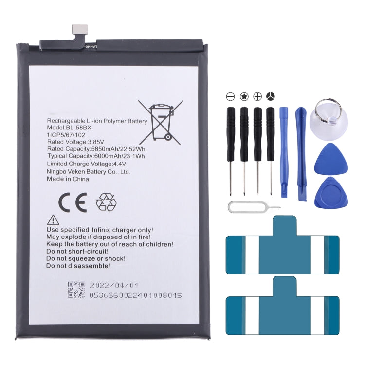 Remplacement de batterie, pour Infinix Note 30 Pro, pour Infinix Hot 12 / Hot 20S, pour Infinix Zeno X / X6811 / X6810, pour Infinix Note 7 / Note 10 / Hot 11S, pour Infinix Smart 6 / X6511 / X6511B, pour Infinix Hot 9 Play / Hot 10 Play ...