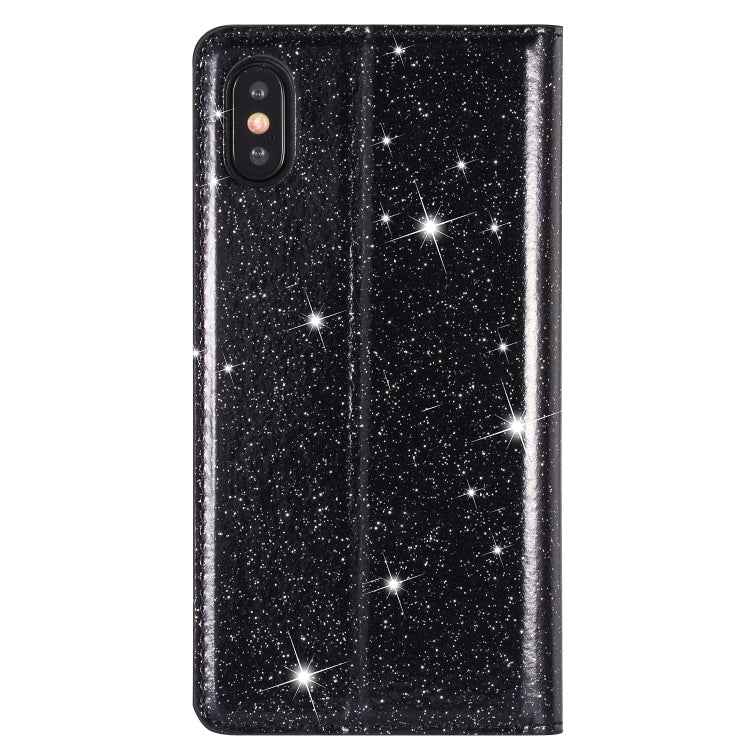 Ultrathin Glitter Magnetic Horizontal Flip Leather Case with Holder & Card Slots, For iPhone XR
