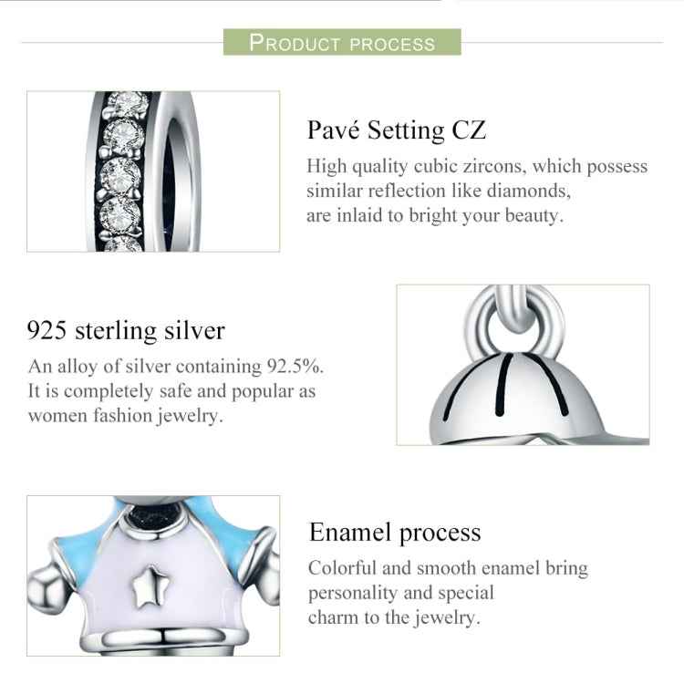 S925 Sterling Silver Perfect Life Clever Boy Beads DIY Bracelet Necklace Accessories