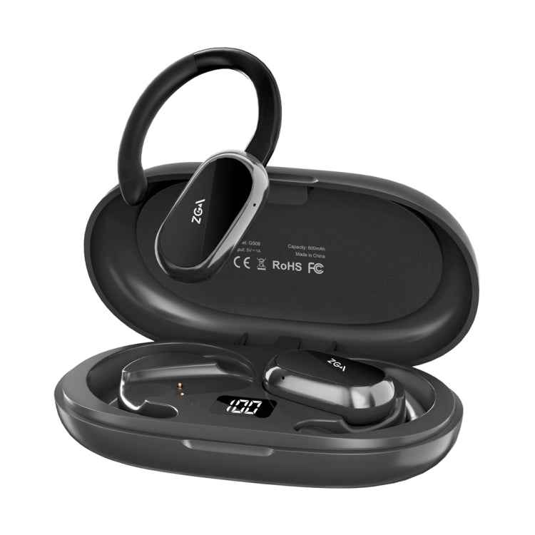 ZGA GS08 LED Digital Display Open Wireless Bluetooth Earphone