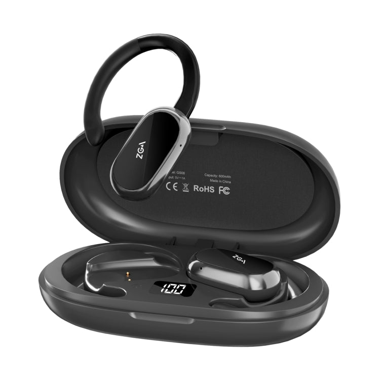 ZGA GS08 LED Digital Display Open Wireless Bluetooth Earphone