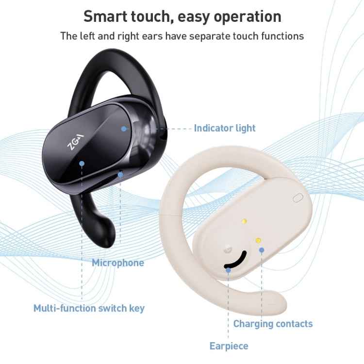 ZGA GS08 LED Digital Display Open Wireless Bluetooth Earphone