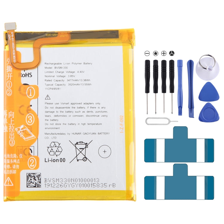 Reemplazo de batería, para VSMART BVSM-420 4450mAh, para VSMART BVSM-330 3520mAh, para VSMART BVSM-620 4000mAh, para VSMART BVSM-340 3500mAh, para Vsmart joy 3 plus BVSM-430 5000mAh, para VSMART BVSM-220 2550mAh, para VSMART BVSM-230 BVSM230 3000mAh...