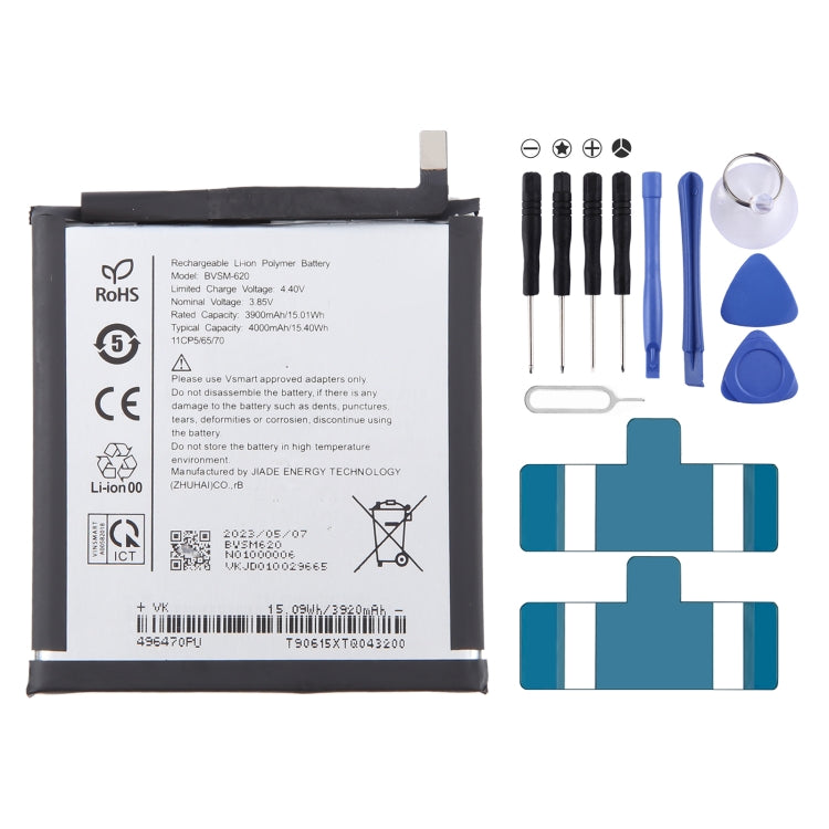 Reemplazo de batería, para VSMART BVSM-420 4450mAh, para VSMART BVSM-330 3520mAh, para VSMART BVSM-620 4000mAh, para VSMART BVSM-340 3500mAh, para Vsmart joy 3 plus BVSM-430 5000mAh, para VSMART BVSM-220 2550mAh, para VSMART BVSM-230 BVSM230 3000mAh...