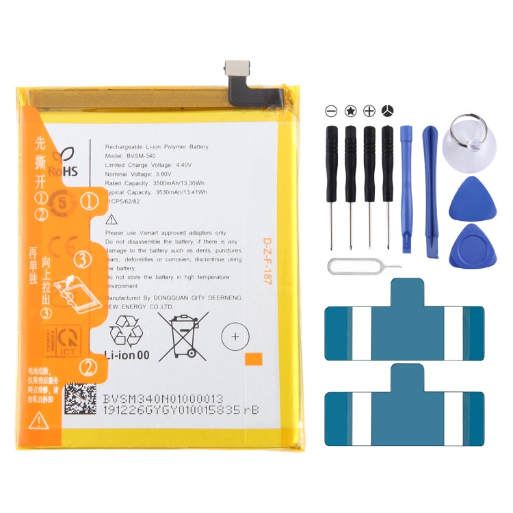 Reemplazo de batería, para VSMART BVSM-420 4450mAh, para VSMART BVSM-330 3520mAh, para VSMART BVSM-620 4000mAh, para VSMART BVSM-340 3500mAh, para Vsmart joy 3 plus BVSM-430 5000mAh, para VSMART BVSM-220 2550mAh, para VSMART BVSM-230 BVSM230 3000mAh...