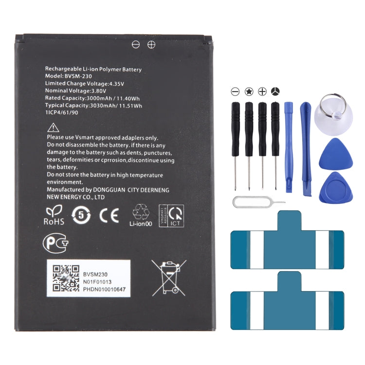 Reemplazo de batería, para VSMART BVSM-420 4450mAh, para VSMART BVSM-330 3520mAh, para VSMART BVSM-620 4000mAh, para VSMART BVSM-340 3500mAh, para Vsmart joy 3 plus BVSM-430 5000mAh, para VSMART BVSM-220 2550mAh, para VSMART BVSM-230 BVSM230 3000mAh...