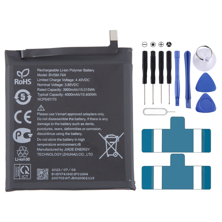 Reemplazo de batería, para VSMART BVSM-420 4450mAh, para VSMART BVSM-330 3520mAh, para VSMART BVSM-620 4000mAh, para VSMART BVSM-340 3500mAh, para Vsmart joy 3 plus BVSM-430 5000mAh, para VSMART BVSM-220 2550mAh, para VSMART BVSM-230 BVSM230 3000mAh...