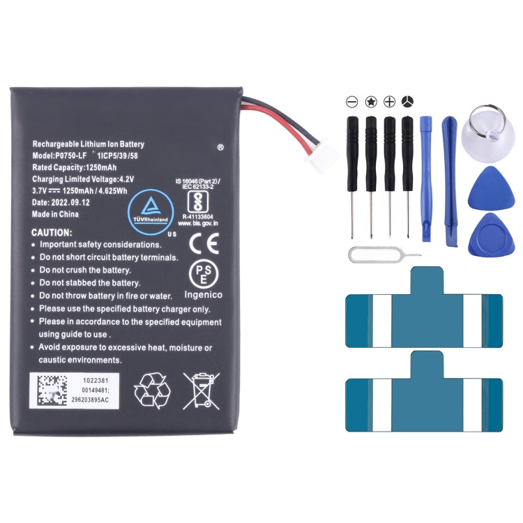 Reemplazo de batería, para Amazfit BIP S A1805 PL472020V 190mAh, para Amazfit EVE Ingenico Link 2500 P0750-LF 1250mAh, para Amazfit EVE L0922-LF 750mAh, para Amazfit EVE P0987 500mAh, para Amazfit EVE P0963 495mAh, para Amazfit EVE P0967 1100mAh...