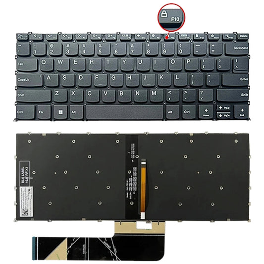 Clavier rétroéclairé pour ordinateur portable, version américaine, touche F10 avec icône de verrouillage, pour Lenovo IdeaPad 5 / Yoga Slim 7 Pro (avec icône de verrouillage)