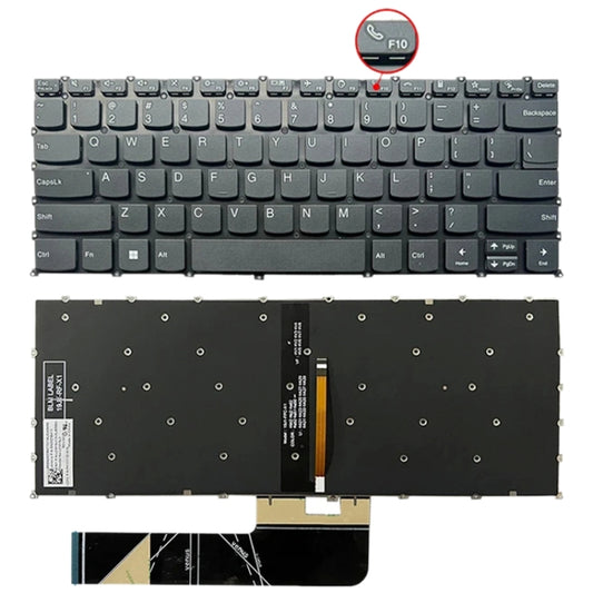 Clavier rétroéclairé pour ordinateur portable, version américaine, touche F10 avec icône de téléphone, pour Lenovo IdeaPad 5 / Yoga Slim 7 Pro (avec icône de téléphone)