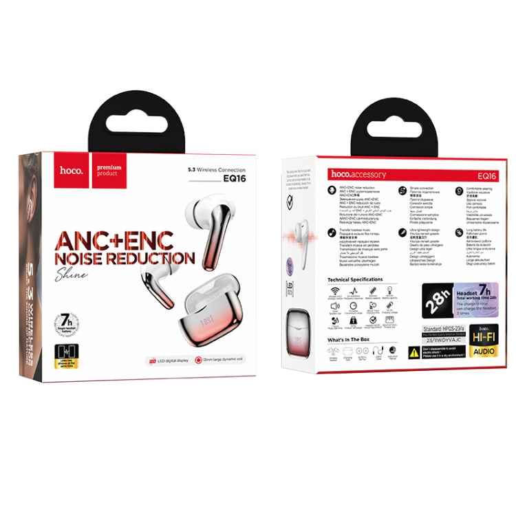 hoco EQ16 True Wireless ANC+ENC Dual Noise Reduction Bluetooth Earphone