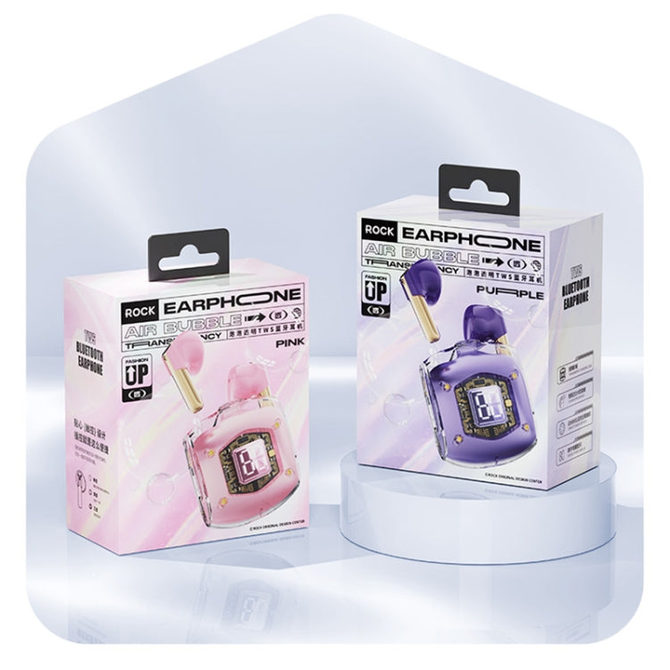 ROCK RAU0766 Bubble Transparent TWS Wireless Bluetooth Earphone with Lanyard