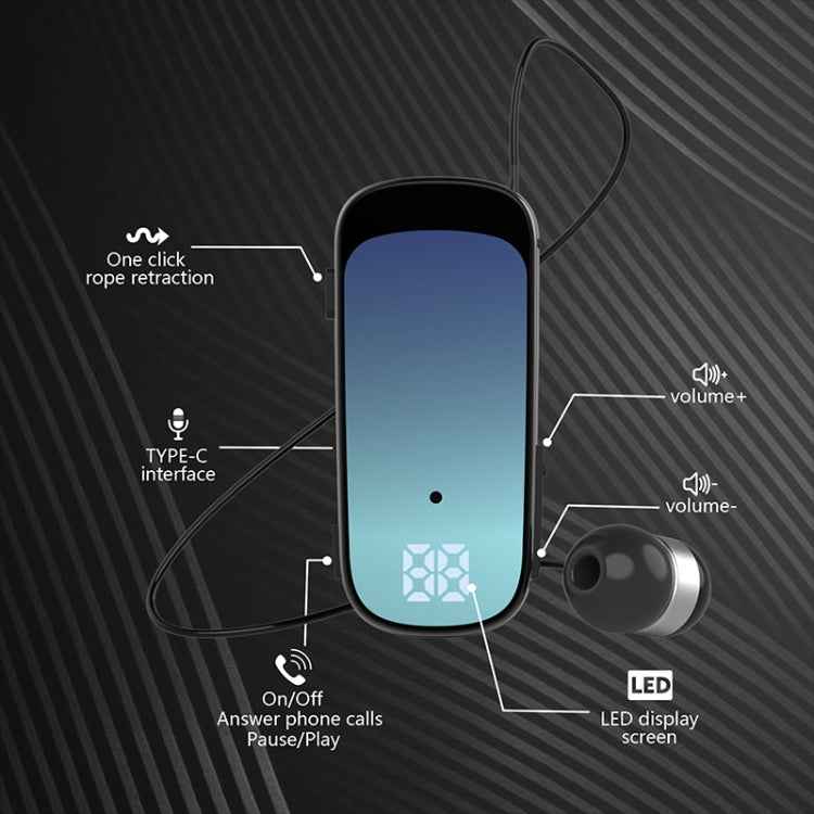 K65 Business Lavalier Retractable Cable Bluetooth Earphone