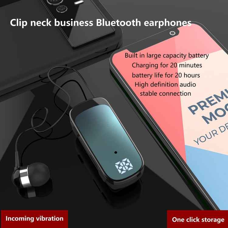 K65 Business Lavalier Retractable Cable Bluetooth Earphone
