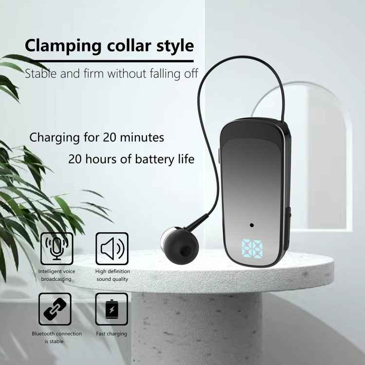 K65 Business Lavalier Retractable Cable Bluetooth Earphone
