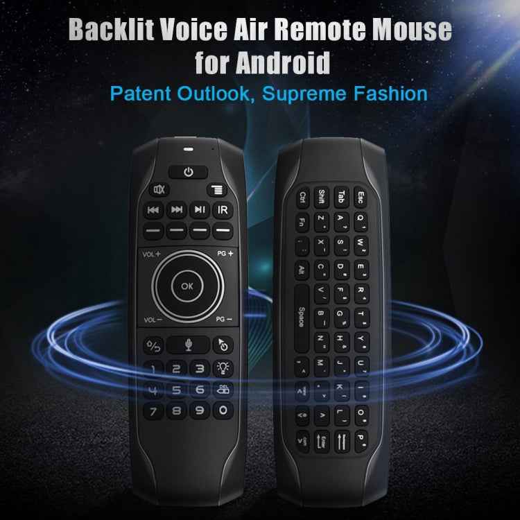 G7V Pro 2.4GHz Fly Air Mouse LED Backlight Wireless Keyboard Remote Control with Gyroscope for Android TV Box / PC, Support Intelligent Voice