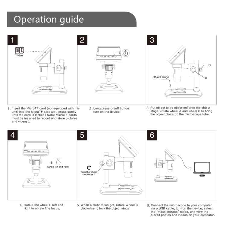 0-40mm 1080P 4.3 inch LCD Screen Mobile Phone Repair Industry HD Electron Didital Microscope