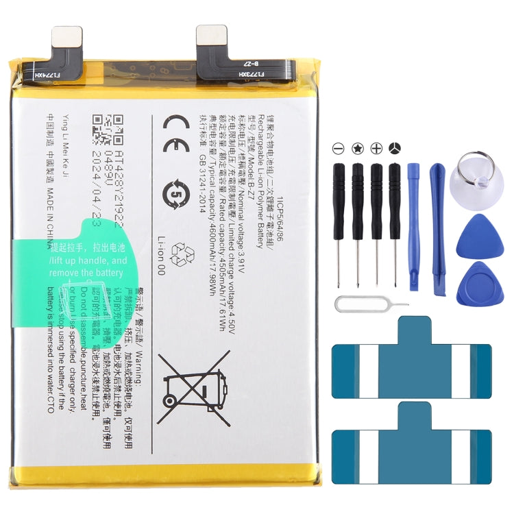Remplacement de batterie Li-Polymère, pour vivo Y17s BA10 5000mAh, pour vivo S17 Pro B-Z8 4600mAh, pour vivo S17 B-Z7 4600mAh, pour vivo Y78 B-Z5 5000mAh, pour vivo V27e B-Y2 4600mAh, pour vivo Y35 5G V2230A B-Y1 5000mAh, pour vivo Y02 B-W1 5000mAh ...