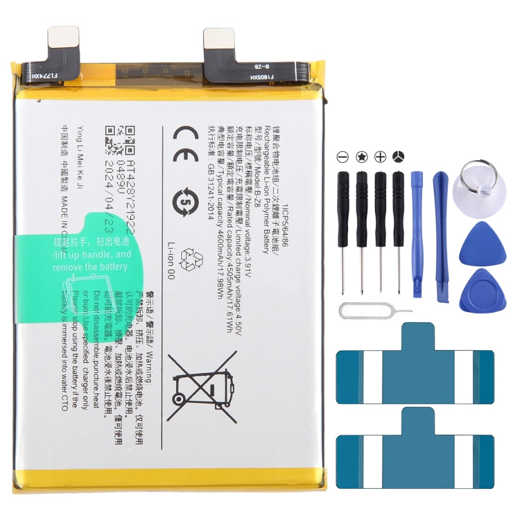 Remplacement de batterie Li-Polymère, pour vivo Y17s BA10 5000mAh, pour vivo S17 Pro B-Z8 4600mAh, pour vivo S17 B-Z7 4600mAh, pour vivo Y78 B-Z5 5000mAh, pour vivo V27e B-Y2 4600mAh, pour vivo Y35 5G V2230A B-Y1 5000mAh, pour vivo Y02 B-W1 5000mAh ...