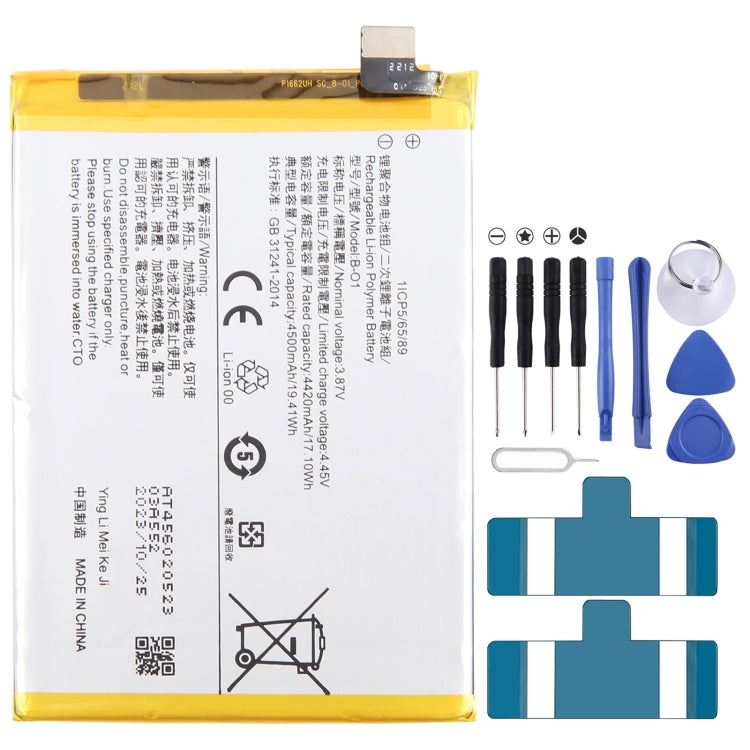 Remplacement de batterie Li-Polymère, pour vivo Y17s BA10 5000mAh, pour vivo S17 Pro B-Z8 4600mAh, pour vivo S17 B-Z7 4600mAh, pour vivo Y78 B-Z5 5000mAh, pour vivo V27e B-Y2 4600mAh, pour vivo Y35 5G V2230A B-Y1 5000mAh, pour vivo Y02 B-W1 5000mAh ...