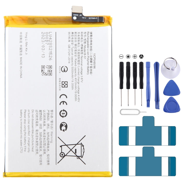 Remplacement de batterie Li-Polymère, pour vivo Y17s BA10 5000mAh, pour vivo S17 Pro B-Z8 4600mAh, pour vivo S17 B-Z7 4600mAh, pour vivo Y78 B-Z5 5000mAh, pour vivo V27e B-Y2 4600mAh, pour vivo Y35 5G V2230A B-Y1 5000mAh, pour vivo Y02 B-W1 5000mAh ...