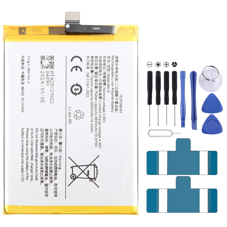 Remplacement de batterie Li-Polymère, pour vivo Y17s BA10 5000mAh, pour vivo S17 Pro B-Z8 4600mAh, pour vivo S17 B-Z7 4600mAh, pour vivo Y78 B-Z5 5000mAh, pour vivo V27e B-Y2 4600mAh, pour vivo Y35 5G V2230A B-Y1 5000mAh, pour vivo Y02 B-W1 5000mAh ...