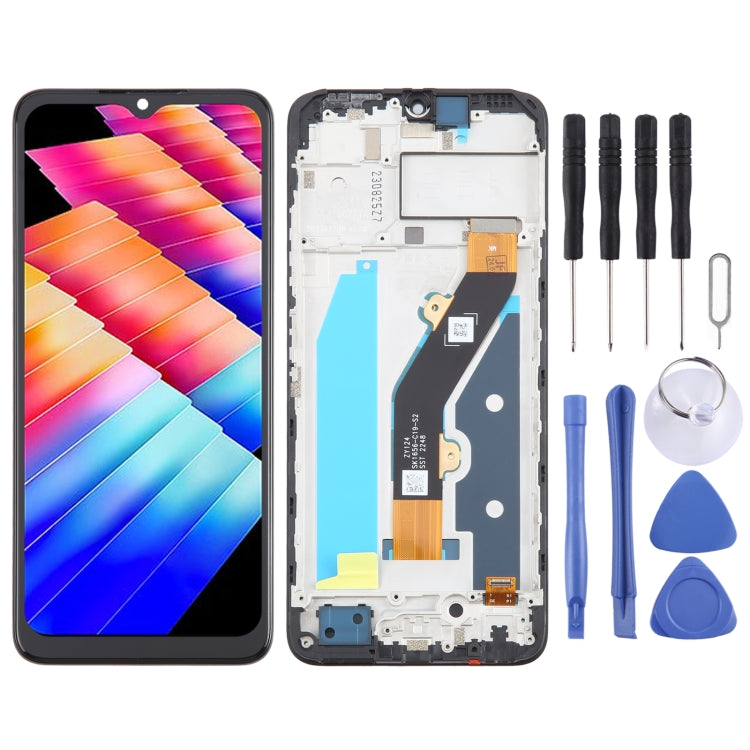 OEM LCD Screen Digitizer Full Assembly With Frame, For Infinix Hot 30i X669, For Infinix Hot 20 Play X6825