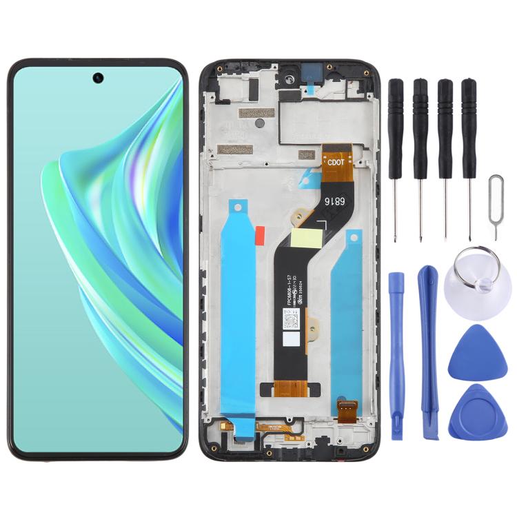 OEM LCD Screen Digitizer Full Assembly With Frame, For Infinix Hot 30i X669, For Infinix Hot 20 Play X6825