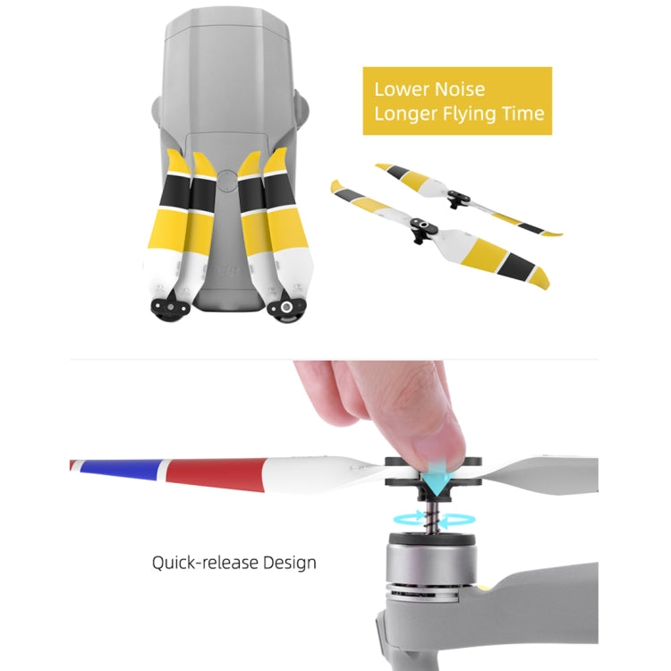 2 Pairs Sunnylife 7238F-3C For DJI Mavic Air 2 Double-sided Two-color Low Noise Quick-release Propellers