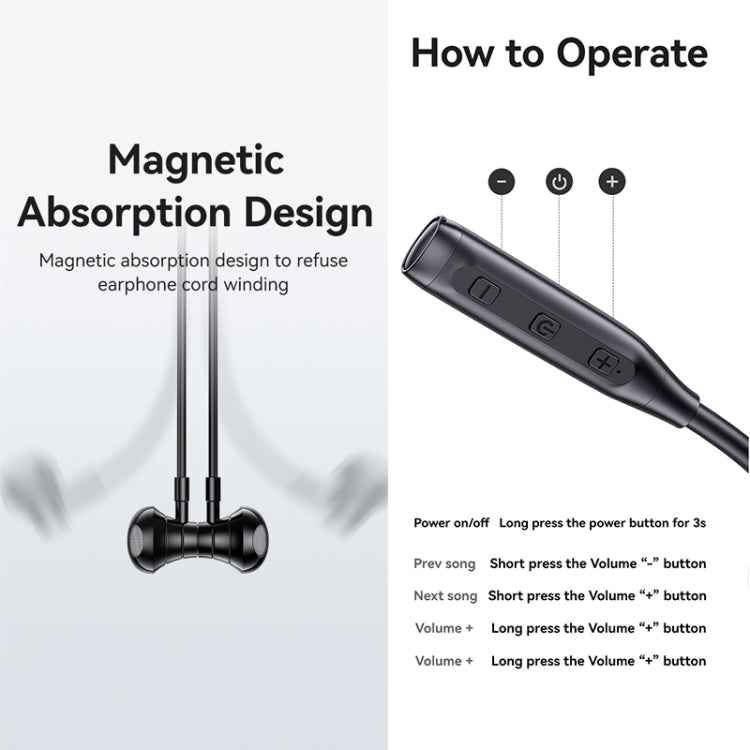 USAMS YQ24 YQ Series BT5.3 Neck-mounted Sports Bluetooth Earphone