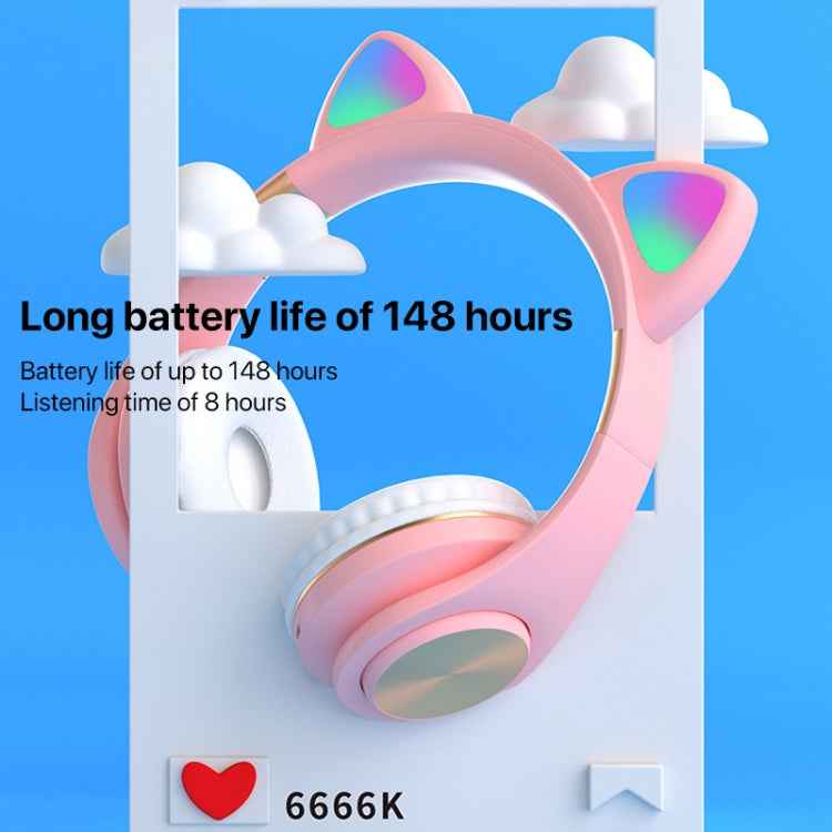 Cat Ears Bluetooth Wireless Headphones Gaming Headset with Light
