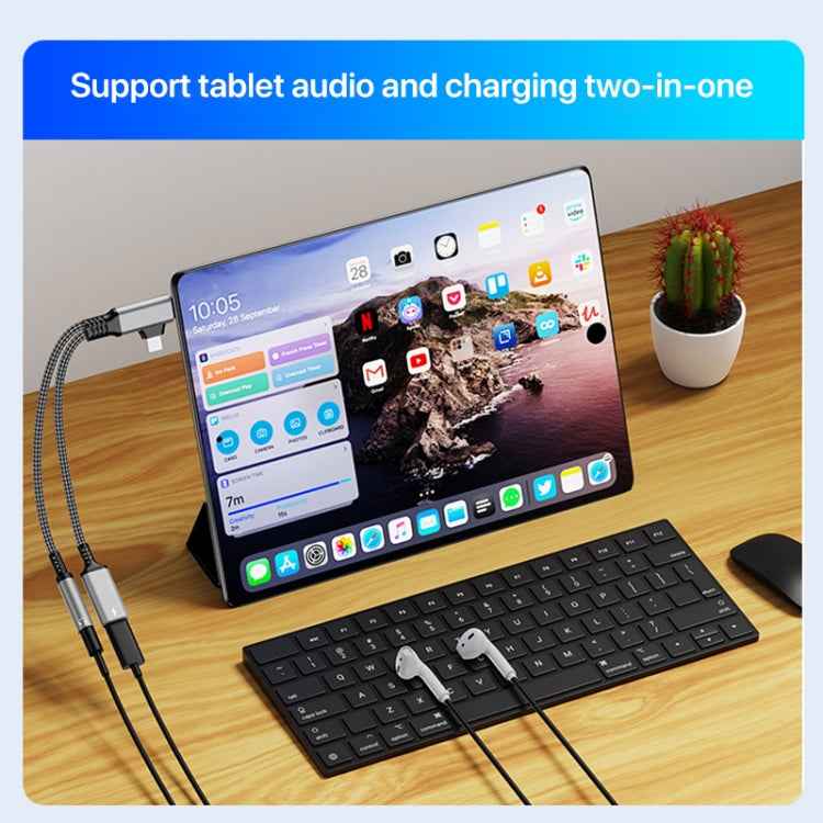 4 in 1 USB-C / Type-C, 8 Pin to 3.5mm, USB-C / Type-C Audio Adapter Cable