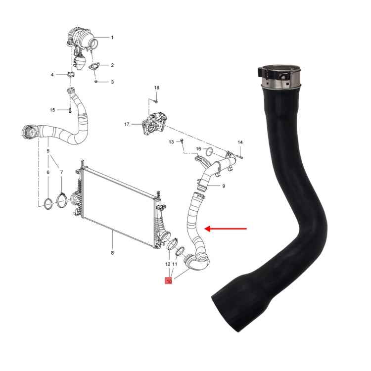 Intake Hose Turbo Intercooler Pipe 13242121 for INSIGNIA