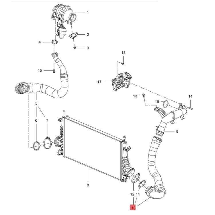 Intake Hose Turbo Intercooler Pipe 13242121 for INSIGNIA