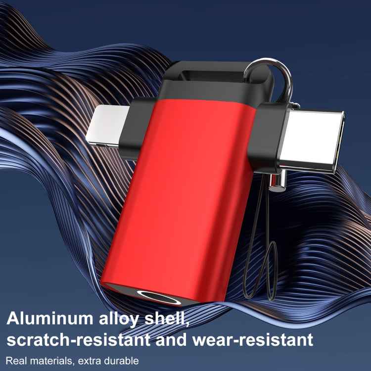 Classic Style Type-C and 8 Pin to 3.5mm Audio Adapter with Lanyard