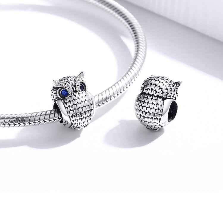 S925 Sterling Silver Owl Beads DIY Bracelet Necklace Accessories