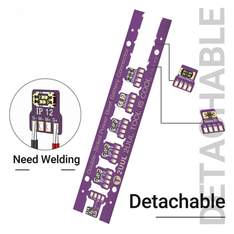 2UUL BT02 Detachable Double Sided Power Boot Battery Connector for iPhone 8 to 15 Pro Max / Android