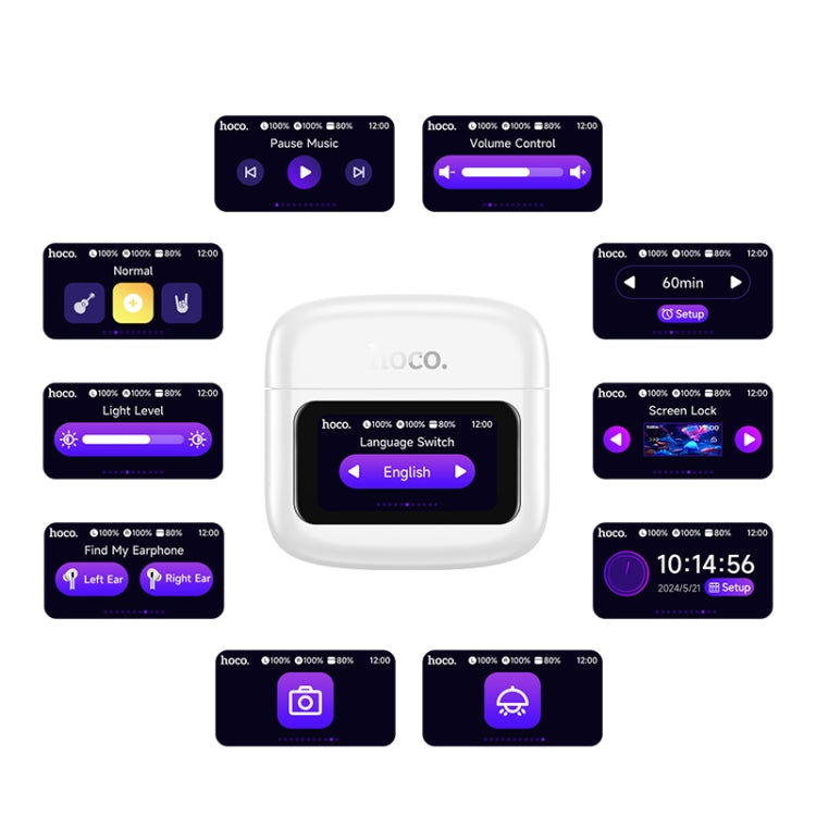 hoco EQ14 True Wireless Smart Touch screen Bluetooth Earphone