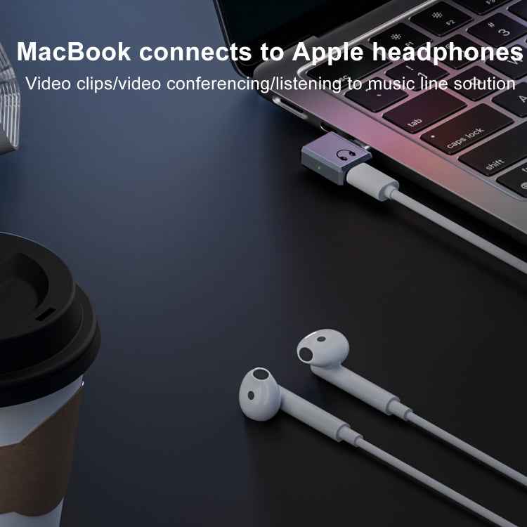 Type-C / USB-C to 8 Pin Earphone Side Bend Adapter