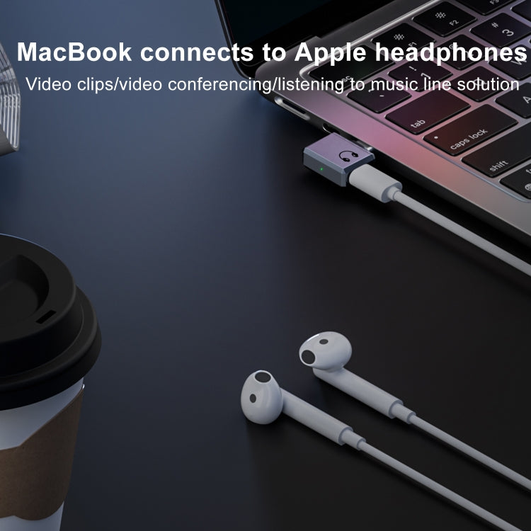 Type-C / USB-C to 8 Pin Earphone Side Bend Adapter
